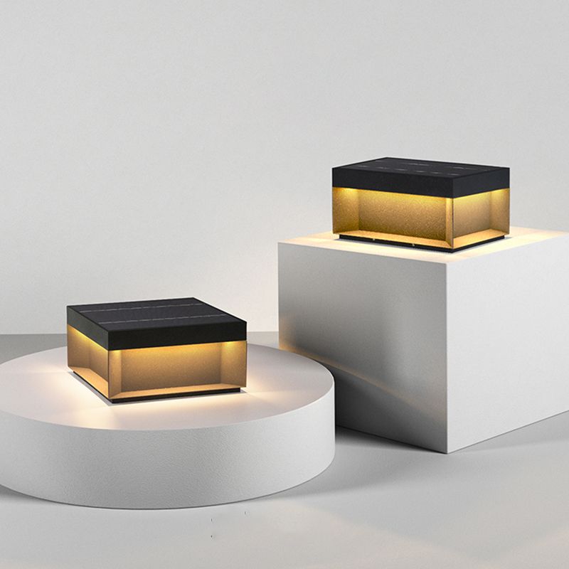 Elow Outdoor Post Lamps Modern Square Solar - Lamp Copper