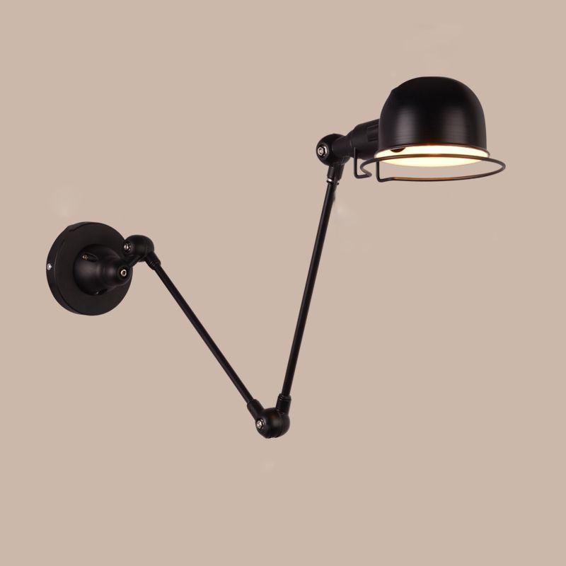 Epoch Wall Lamp Dome Modern, Metal Arm Adjustable, Black/White, Bedroom - Lamp Copper