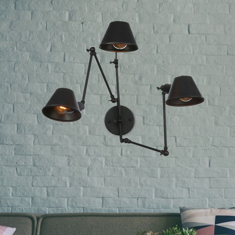 Epoch Vintage Adjustable Metal Wall Lamp, Black/Rust, Bedroom - Lamp Copper