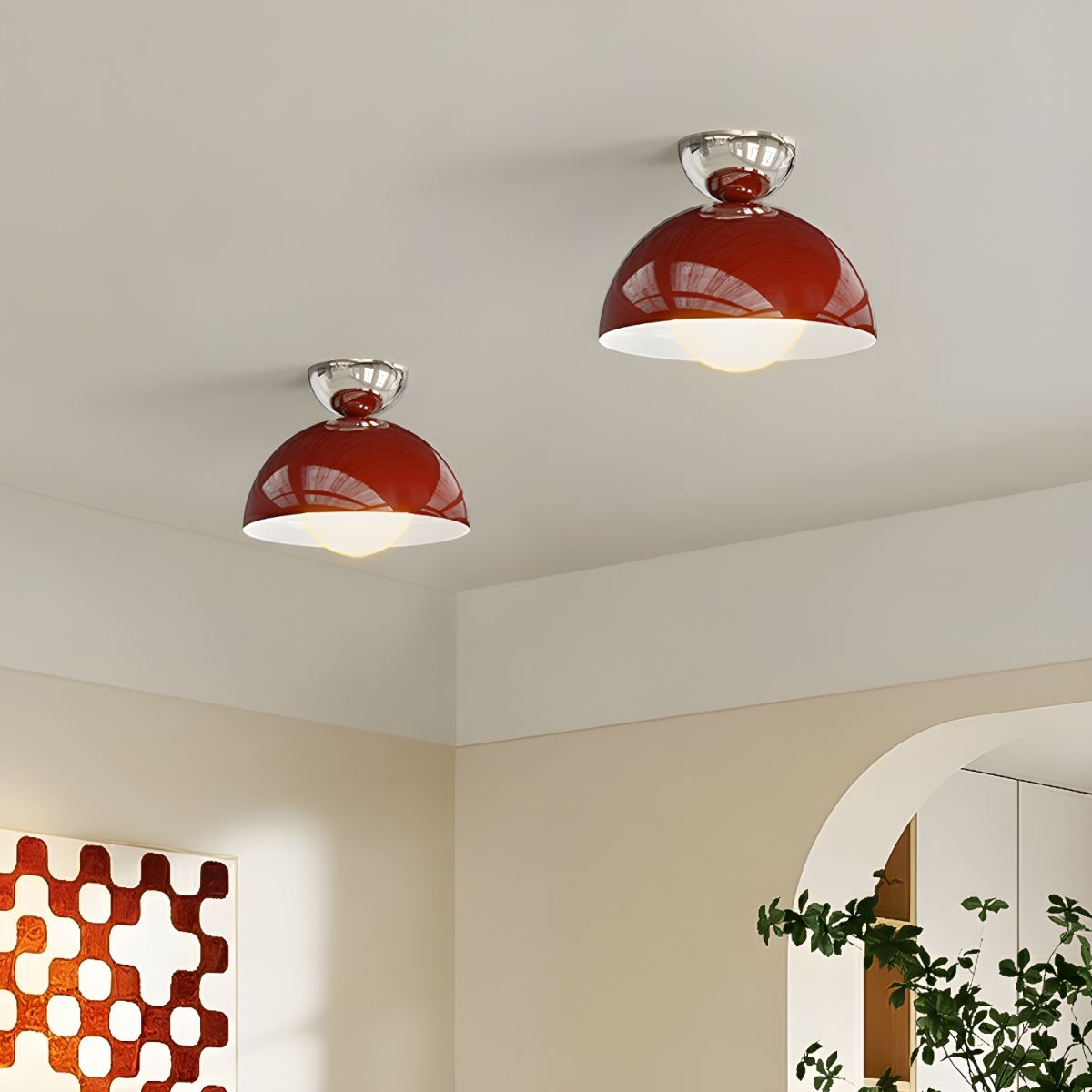 Valentina Simple Modern LED Flush Mount Ceiling Light Metal Balcony - Lamp Copper