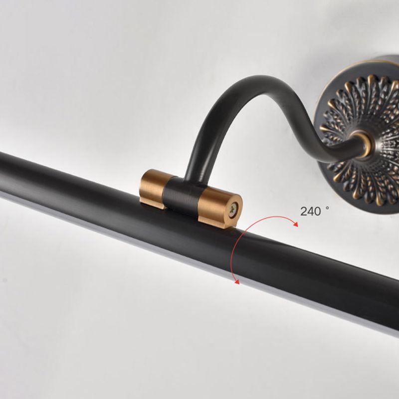 Tiffany Black Adjustable Reading Spotlight Wall Lamp, Metal/Wood - Lamp Copper