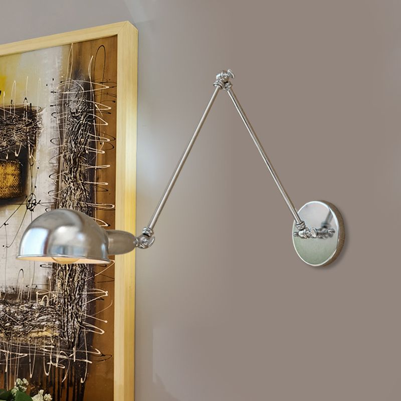 Epoch Wall Lamp Dome Minimalist, Adjustable Metal, Silver, Bedroom - Lamp Copper