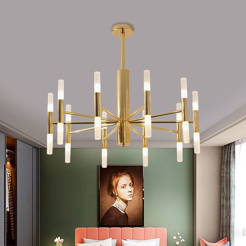 Kristy Modern Cylindrical Metal Chandelier, Gold - Lamp Copper