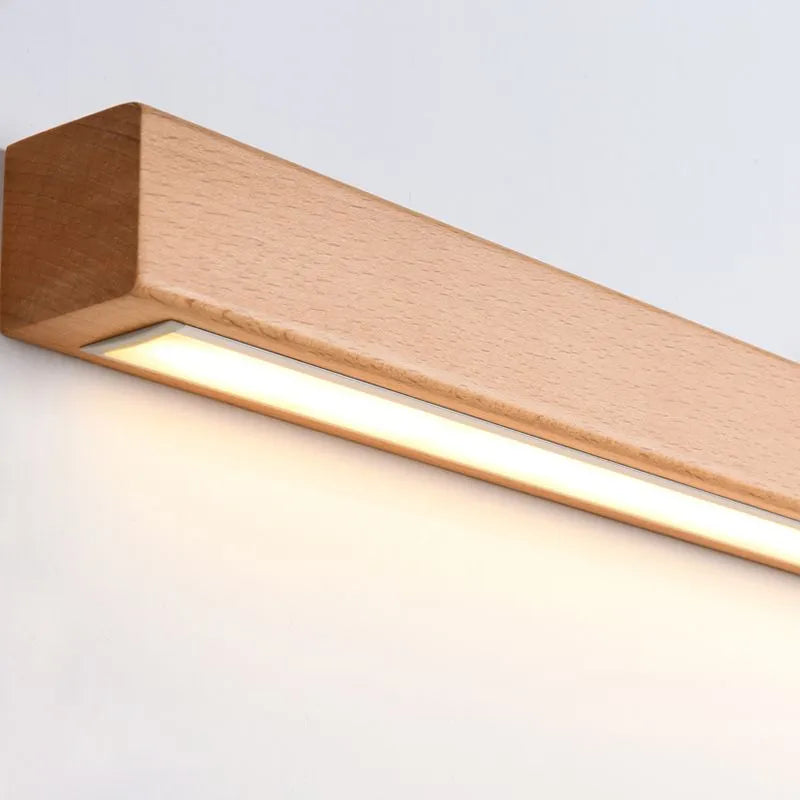 Muto Linear Mirror Wooden Front Vanity Wall Lamp - Lamp Copper