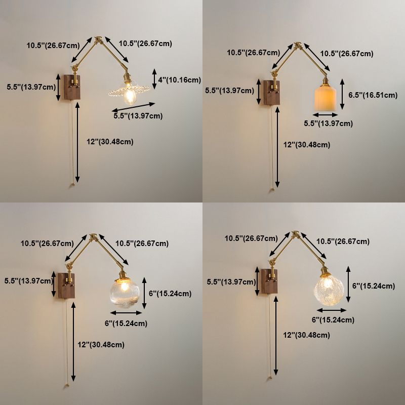 Muto Wall Lamp Modern, Folding Adjustable Metal, Study Room - Lamp Copper