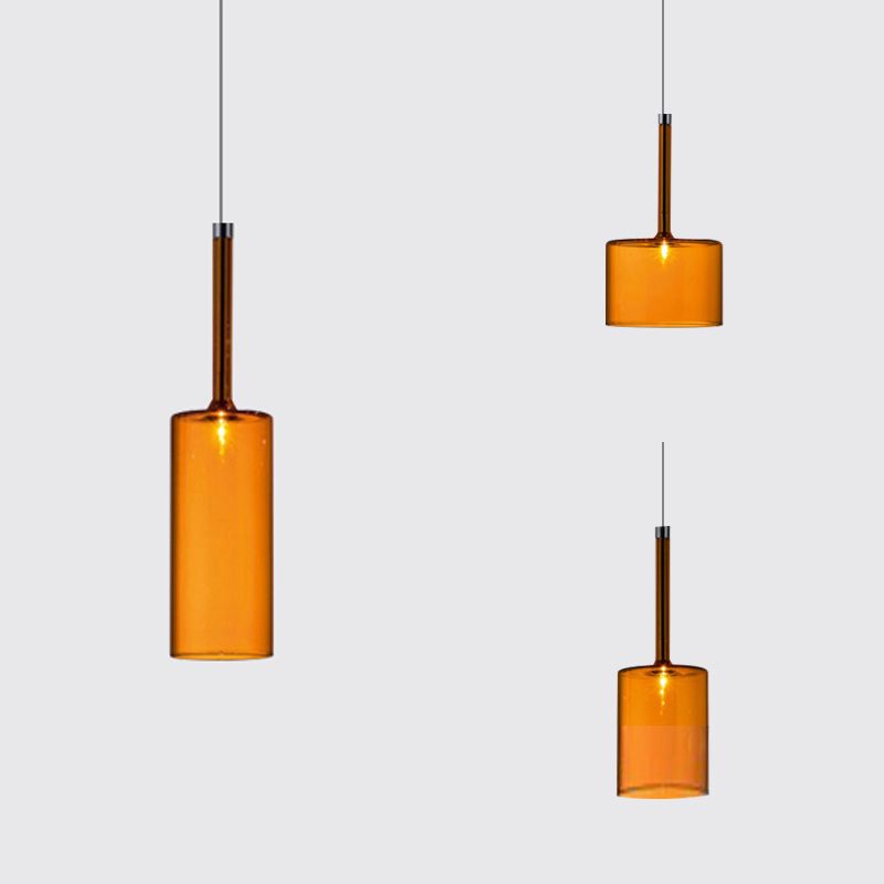 Valentina Minimalist Modern Glass LED Pendant Light, 3 Style - Lamp Copper