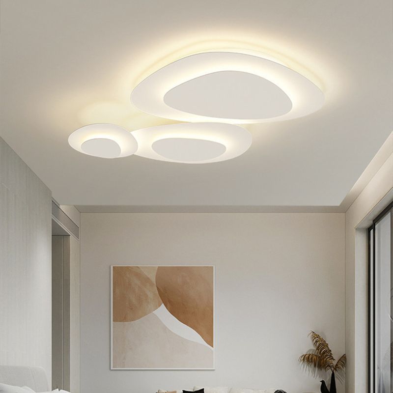 Arisha Modern Unique Shape LED White Flush Mount Ceiling Light Bedroom - Lamp Copper