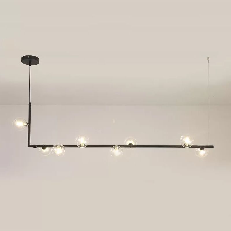 Valentina Minimalist Linear Pendant Light, Black & Gold, 6/8 Heads - Lamp Copper