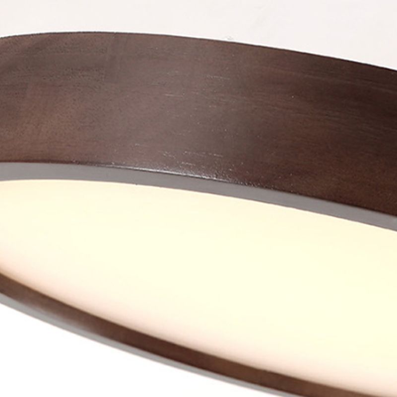 Muto Modern Geometric Walnut LED Flush Mount Ceiling Light - Lamp Copper