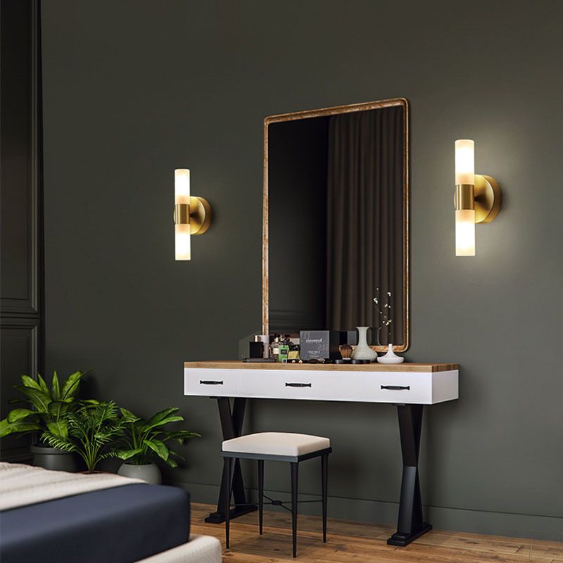 Arisha Modern Cylindrical Metal Led Wall Lamp, Gold - Lamp Copper