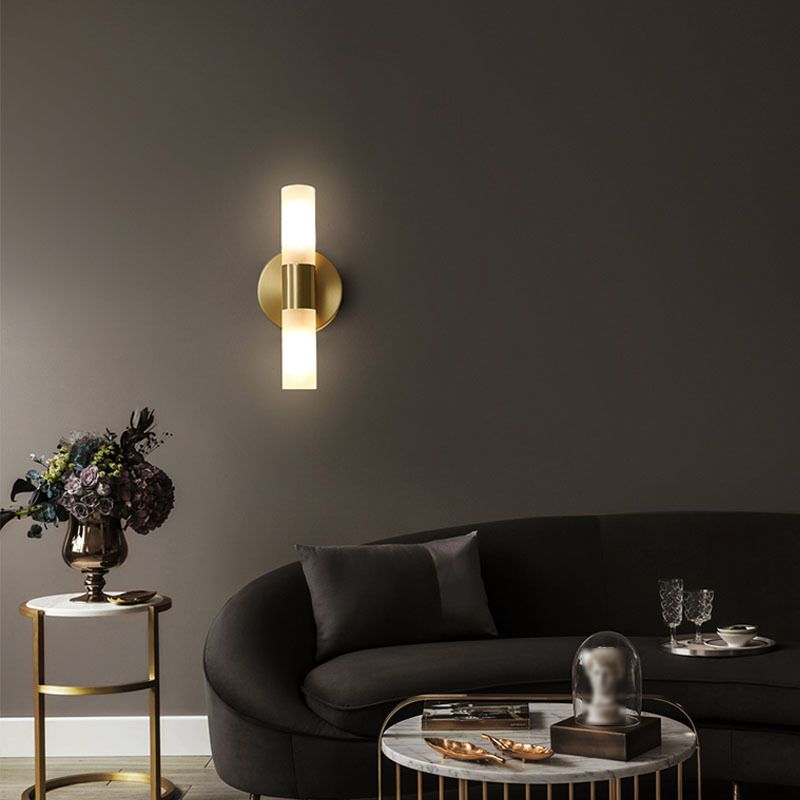 Arisha Modern Cylindrical Metal Led Wall Lamp, Gold - Lamp Copper