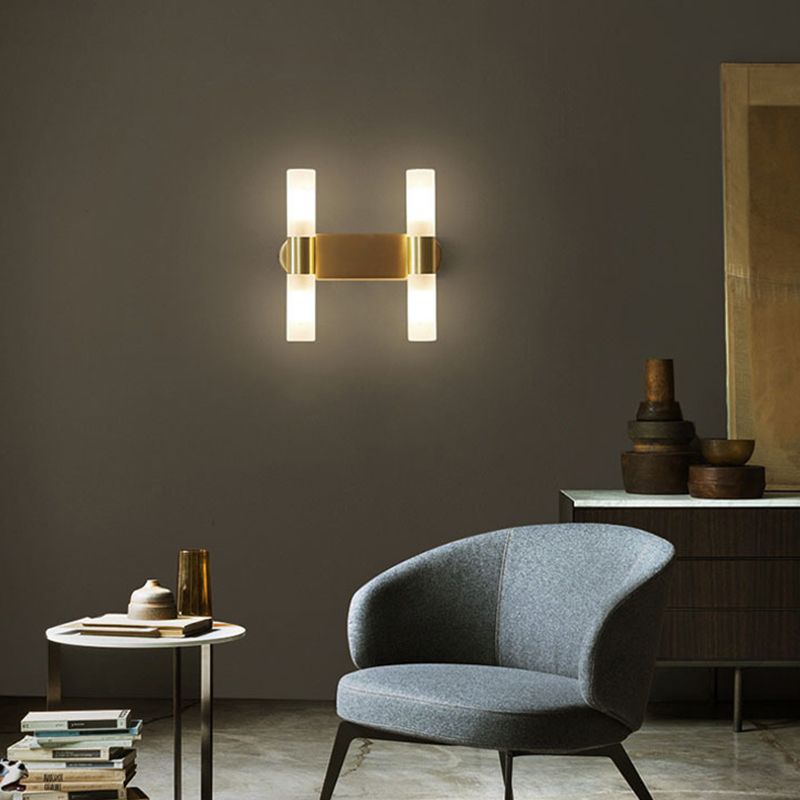 Arisha Modern Cylindrical Metal Led Wall Lamp, Gold - Lamp Copper