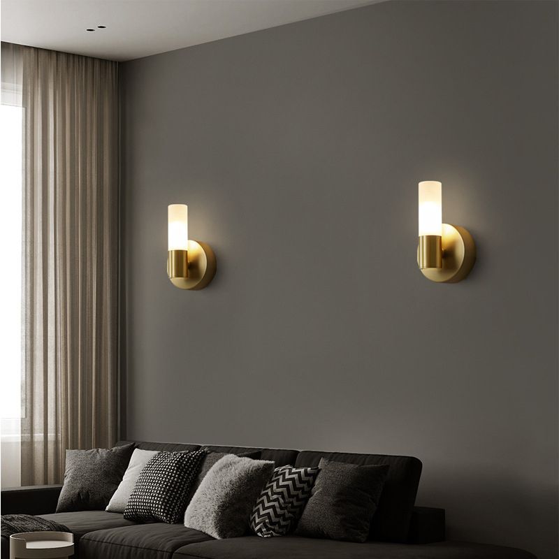 Arisha Modern Cylindrical Metal Led Wall Lamp, Gold - Lamp Copper