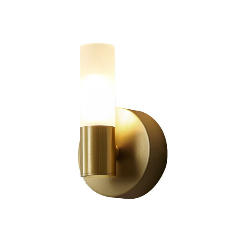 Arisha Modern Cylindrical Metal Led Wall Lamp, Gold - Lamp Copper