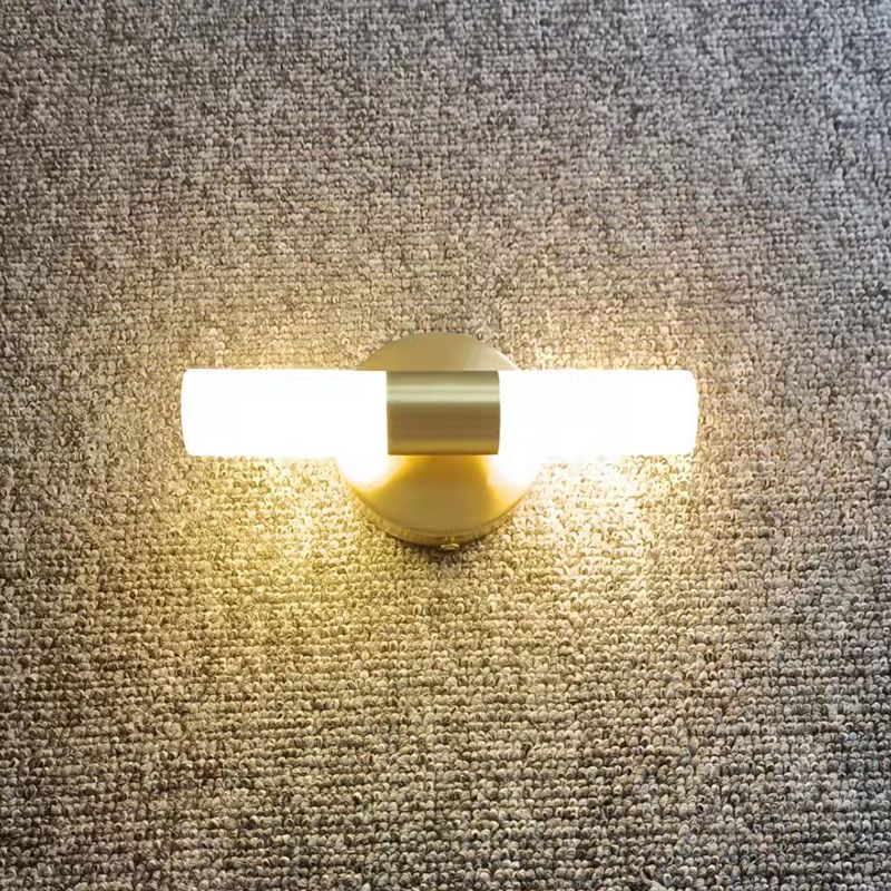 Arisha Modern Cylindrical Metal Led Wall Lamp, Gold - Lamp Copper