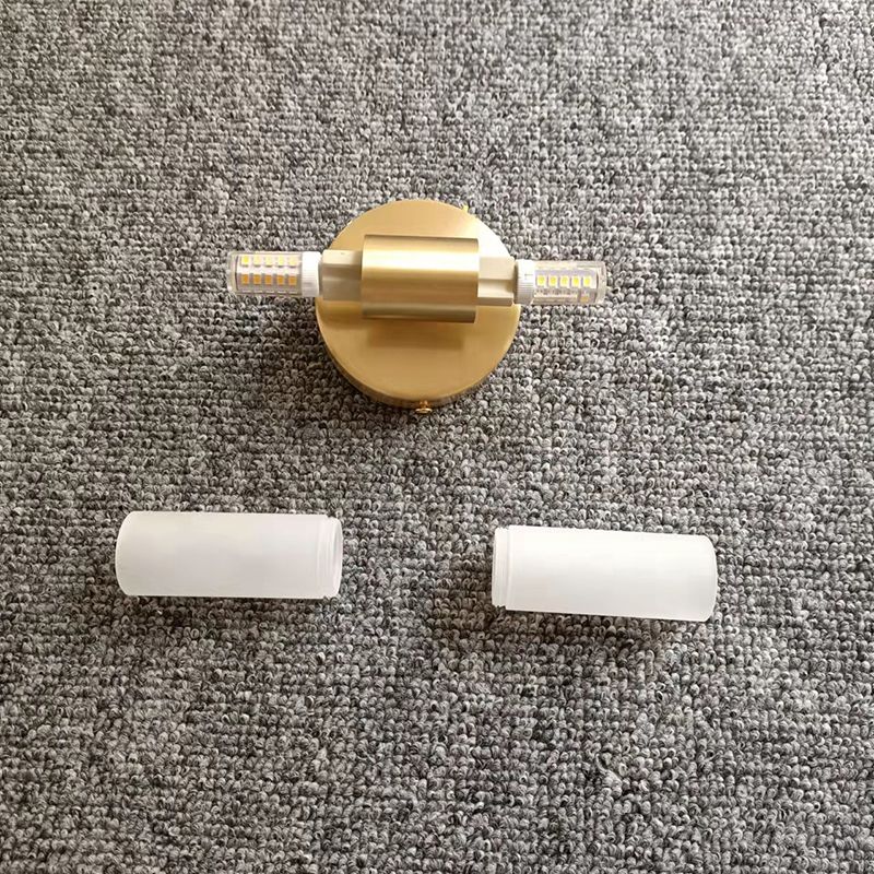 Arisha Modern Cylindrical Metal Led Wall Lamp, Gold - Lamp Copper