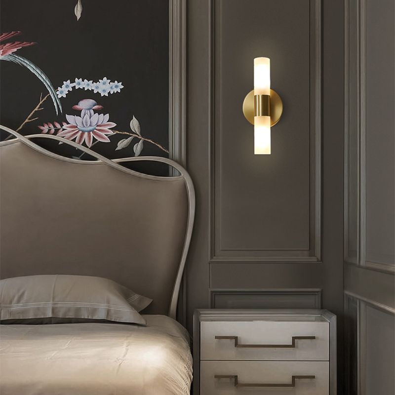 Arisha Modern Cylindrical Metal Led Wall Lamp, Gold - Lamp Copper