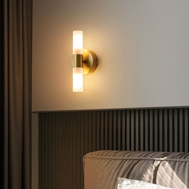 Arisha Modern Cylindrical Metal Led Wall Lamp, Gold - Lamp Copper