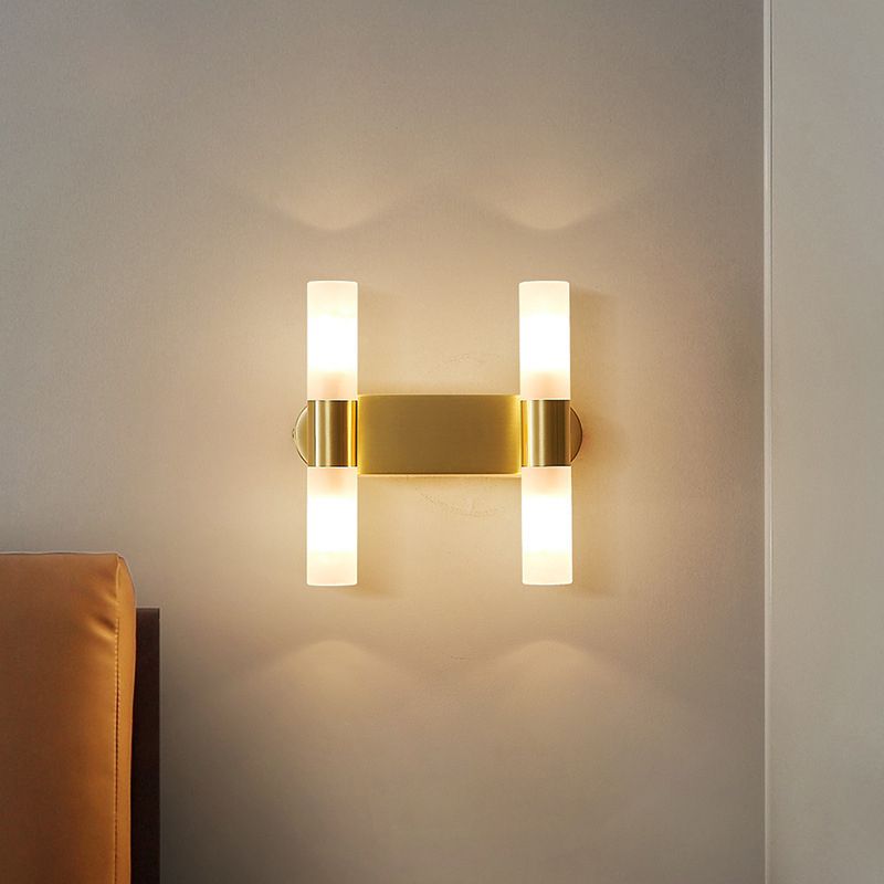 Arisha Modern Cylindrical Metal Led Wall Lamp, Gold - Lamp Copper