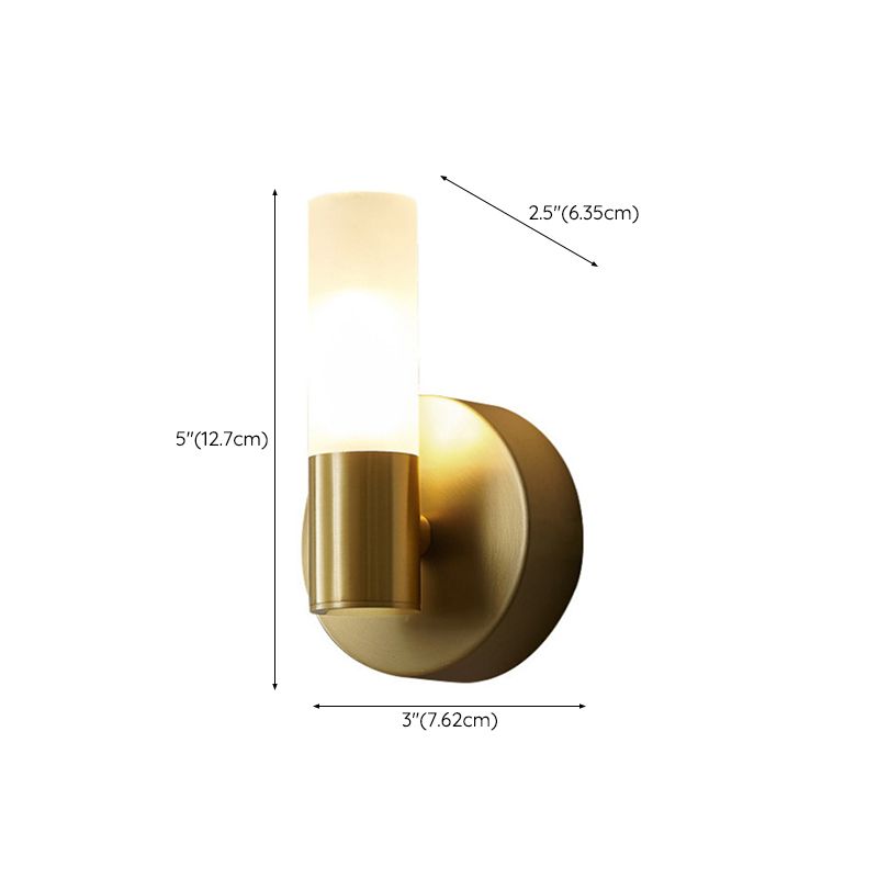 Arisha Modern Cylindrical Metal Led Wall Lamp, Gold - Lamp Copper