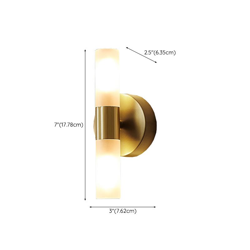 Arisha Modern Cylindrical Metal Led Wall Lamp, Gold - Lamp Copper