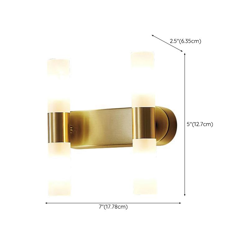 Arisha Modern Cylindrical Metal Led Wall Lamp, Gold - Lamp Copper