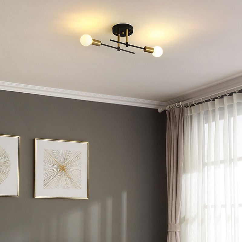 Valentina Flush Mount Ceiling Light Globe Modern, Metal/Glass - Lamp Copper