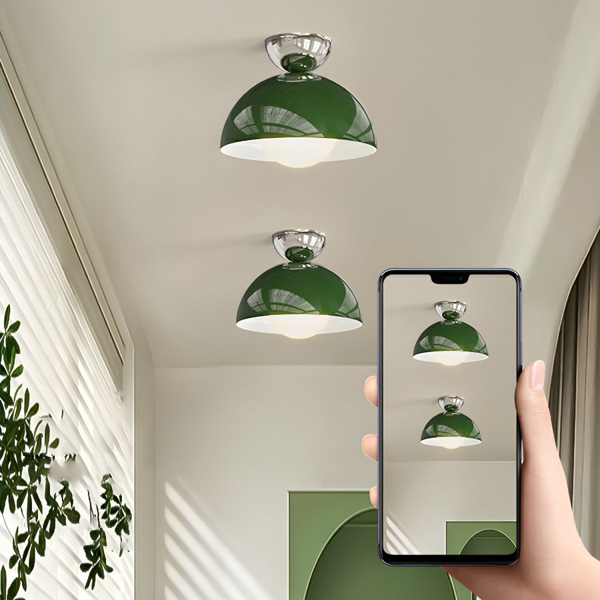 Valentina Simple Modern LED Flush Mount Ceiling Light Metal Balcony - Lamp Copper