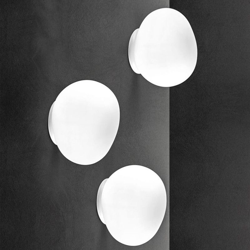 Valentina Design Geometric Glass Vanity Wall Light, White - Lamp Copper