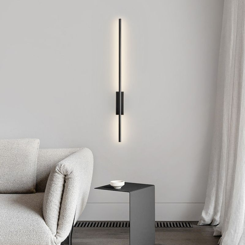 Arisha Modern Linear Metal&Acrylic Bedroom Wall Lamp, Black/Brass - Lamp Copper