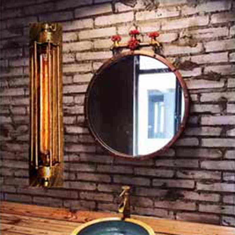 Tronel Vintage Cylinder Metal Wall Lamp, Black/Red/Silver/Gold - Lamp Copper