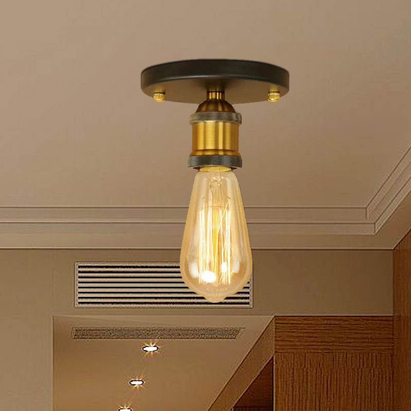 Silva Retro Vintage Bulb Semi-Flush Mount Ceiling Light - Lamp Copper
