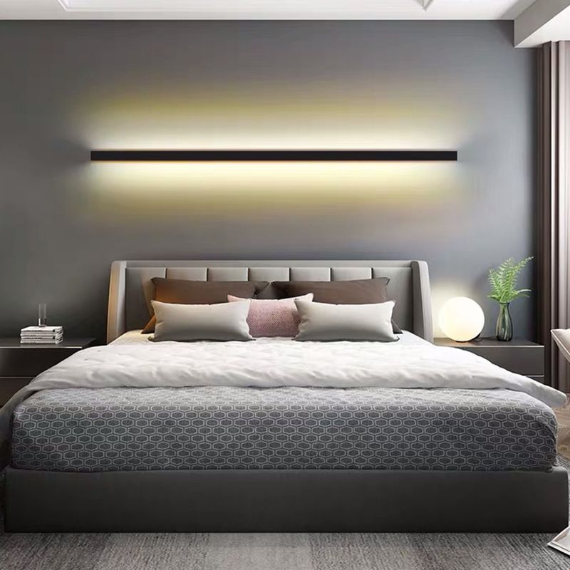 Gravo Minimalist Linear Metal/Acrylic Wall Lamp, Gold/Black/White - Lamp Copper