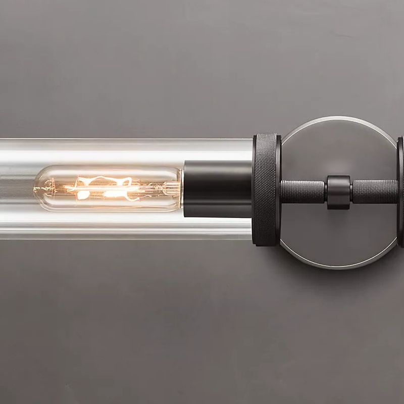 Arisha Modern Cylindrical Metal Led Wall Lamp, Black/Copper - Lamp Copper