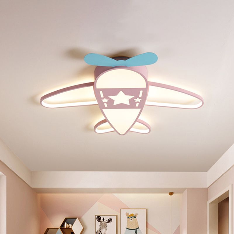 Valentina Modern Airplane Shaped Flush Mount Ceiling Light - Lamp Copper