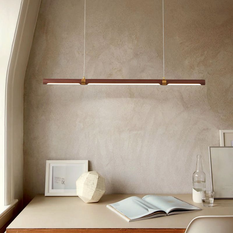 Muto Modern Minimalist Pendant Light, Metal Water Transfer Wood - Lamp Copper