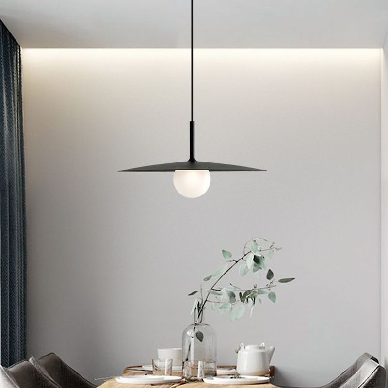 Arisha Modern Dish-shaped Metal Pendant Light, Black/White/Grey - Lamp Copper