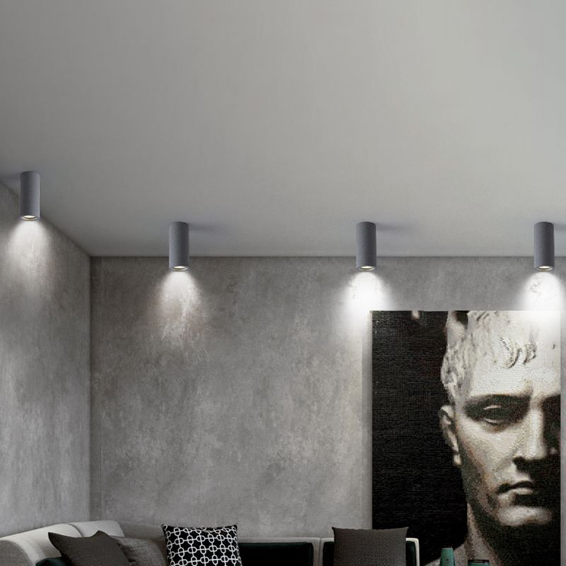 Aria Modern Cylinder LED Flush Mount Ceiling Light, Living Room - Lamp Copper