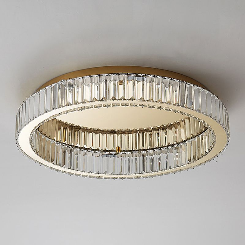 Kristy Modern Art Deco Circular Crystal Flush Mount Ceiling Light Gold - Lamp Copper