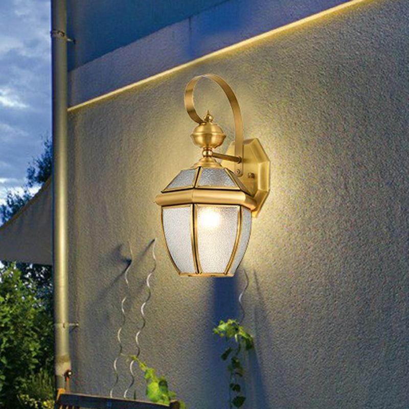Ray Vintage Lantern Metal Outdoor Wall Lamp, Gold - Lamp Copper