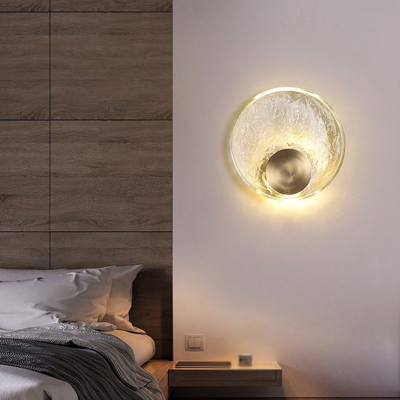 Kristy Art Deco Globe Crystal&Metal Bedroom Wall Lamp, Gold - Lamp Copper