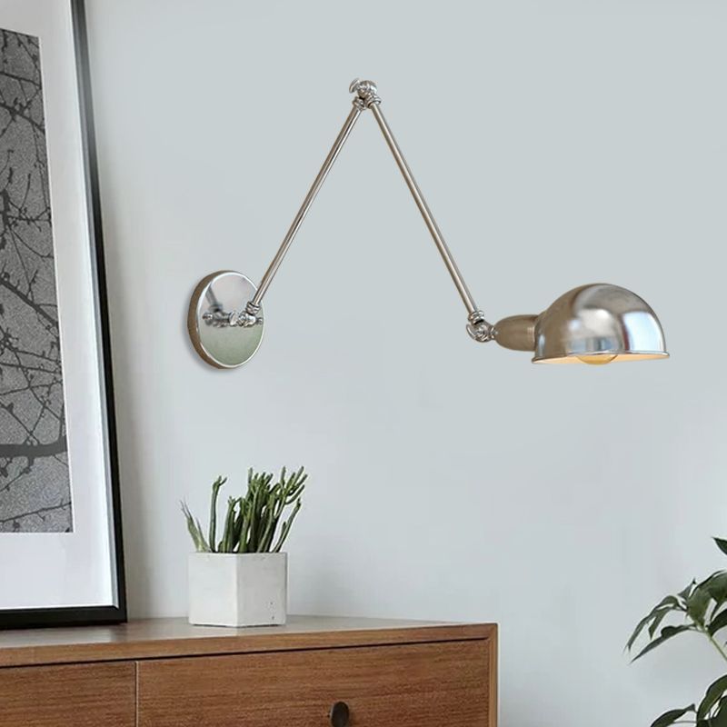 Epoch Wall Lamp Dome Minimalist, Adjustable Metal, Silver, Bedroom - Lamp Copper