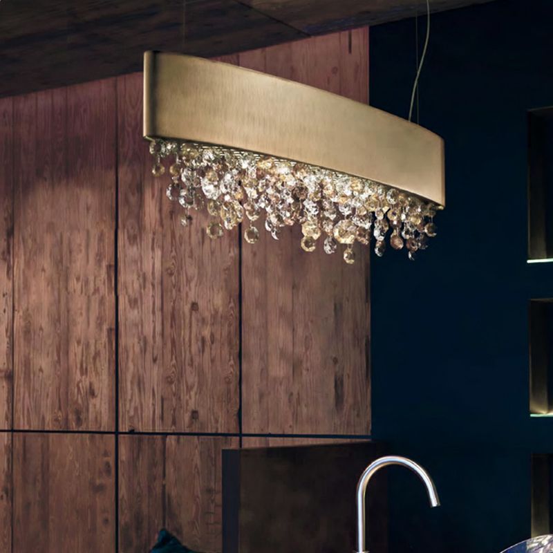 Kristy Modern Crystal Pendant Light Black/White/Brown/Gold - Lamp Copper