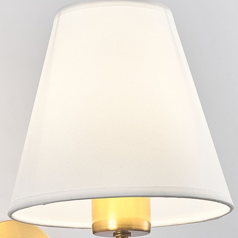Tiffany Nordic Fabric Metal Vanity Wall Lamp, Black/White/Coffee/Flaxen - Lamp Copper