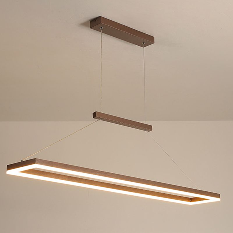 Gloen Modern Rectangular Hanging Pendant Light, Gold/Coffee - Lamp Copper