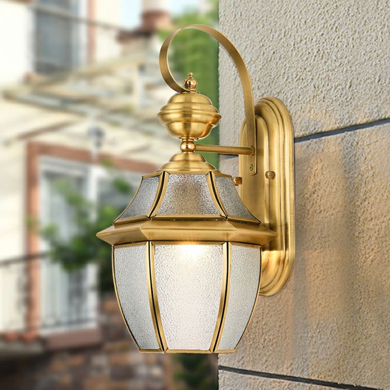 Ray Vintage Lantern Metal Outdoor Wall Lamp, Gold - Lamp Copper