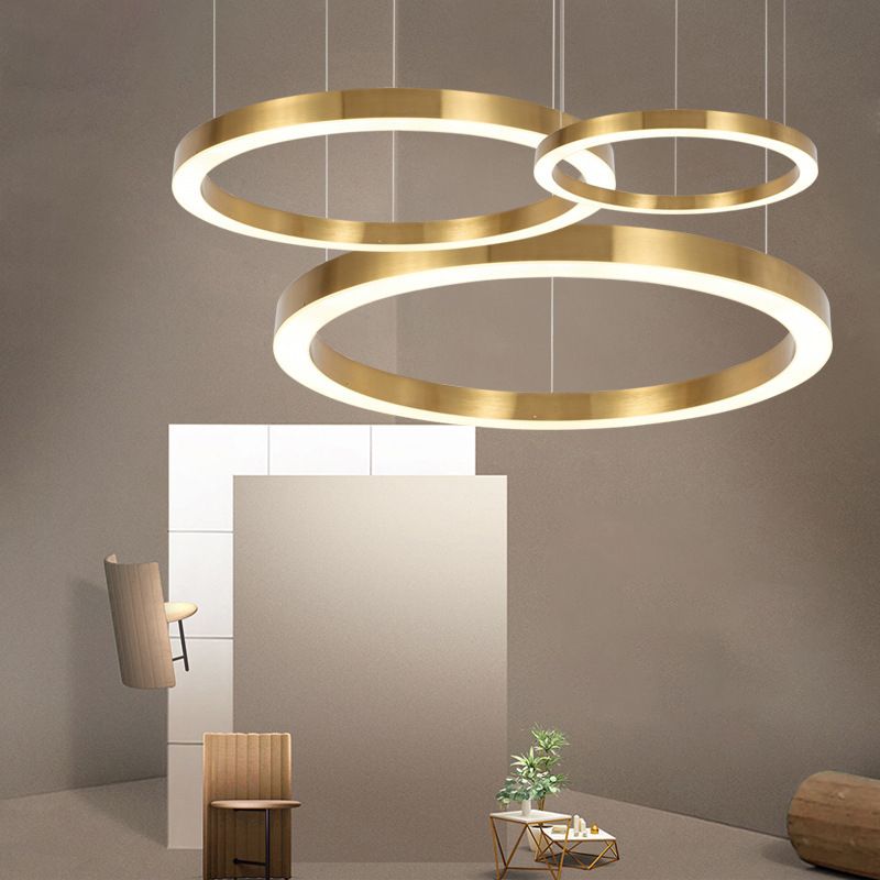 Arisha Modern Ring Metal Pendant Light, Gold - Lamp Copper