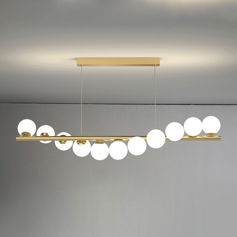 Valentina Nordic Linear LED Pendant Light, 7/9/11 Heads - Lamp Copper