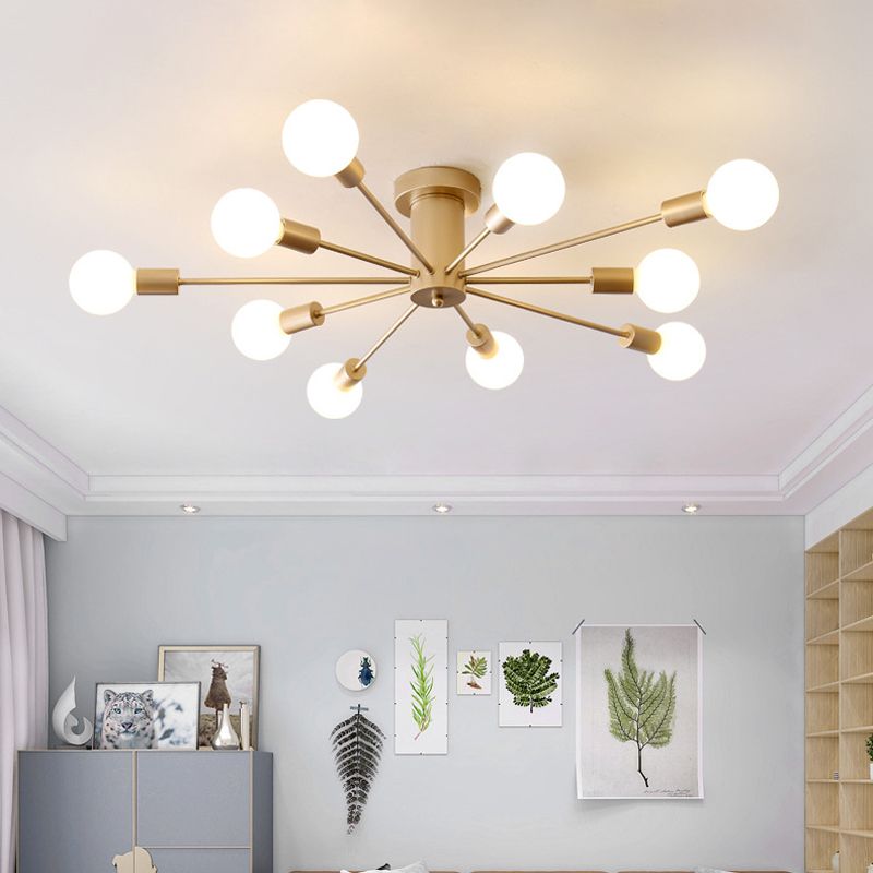 Valentina Modern Globe Bubble Flush Mount Ceiling Light - Lamp Copper