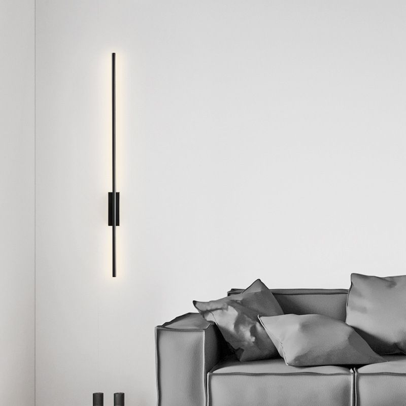 Arisha Modern Linear Metal&Acrylic Bedroom Wall Lamp, Black/Brass - Lamp Copper